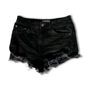 Zara High-Rise Distressed Denim Shorts